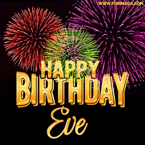 Happy birthday eve gif - Tags: birthday cake, candles. Name: Eve Language: Français . Joyeux anniversaire, Eve! - GIF Animé. #15 GIF for Eve (female first name). Frames: 19. Dimensions ...